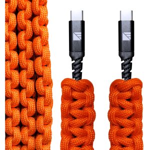 Dark Energy USB C to C Paracord Cable  Orange