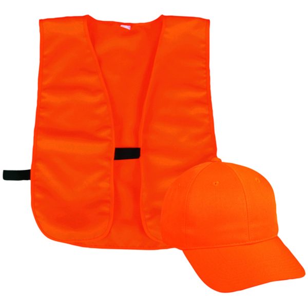 Outdoor Cap Vest and Cap Combo Blaze Orange Youth
