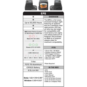Holosun EPS Enclosed Pistol Red Dot Red 2 MOA Dot Holosun EPS Enclosed Pistol Red Dot Red 2 MOA Dot