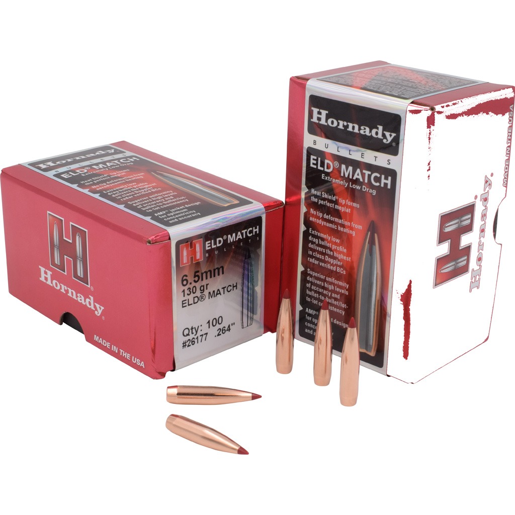 Hornady ELD Match Bullets 6.5mm .264 140 gr. ELD Match 100 Box